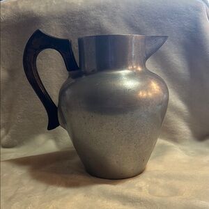 Vintage Silver Pitcher with Black Handle